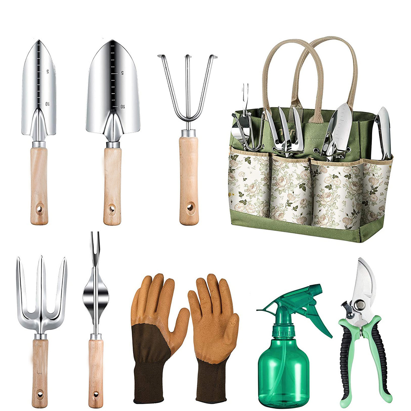 9-Piece Gardening Tool With He - Garden Gloves 评论和价格