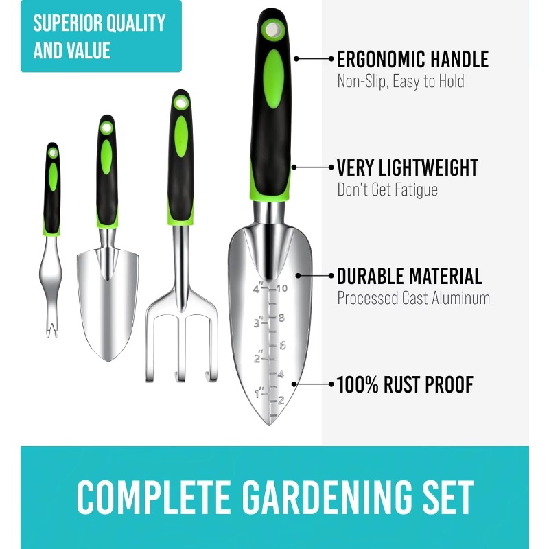 9 Pcs Ergonomic Garden Tool Se - Trowel Garden Tools 评论和价格