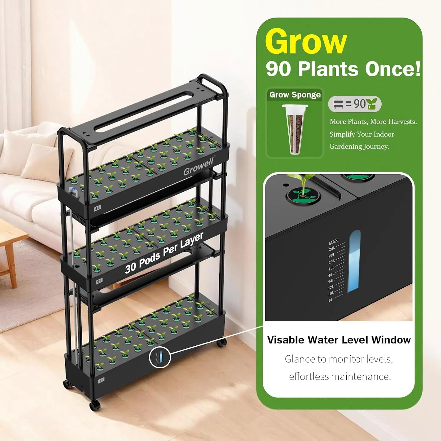 Large Hydroponics Growing Syst - Indoor Herb Garden 评论和价格